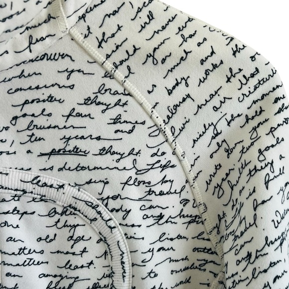 Lululemon Scuba Hoodie II White & Black Manifesto Script Full Zip Jacket - Picture 3 of 9